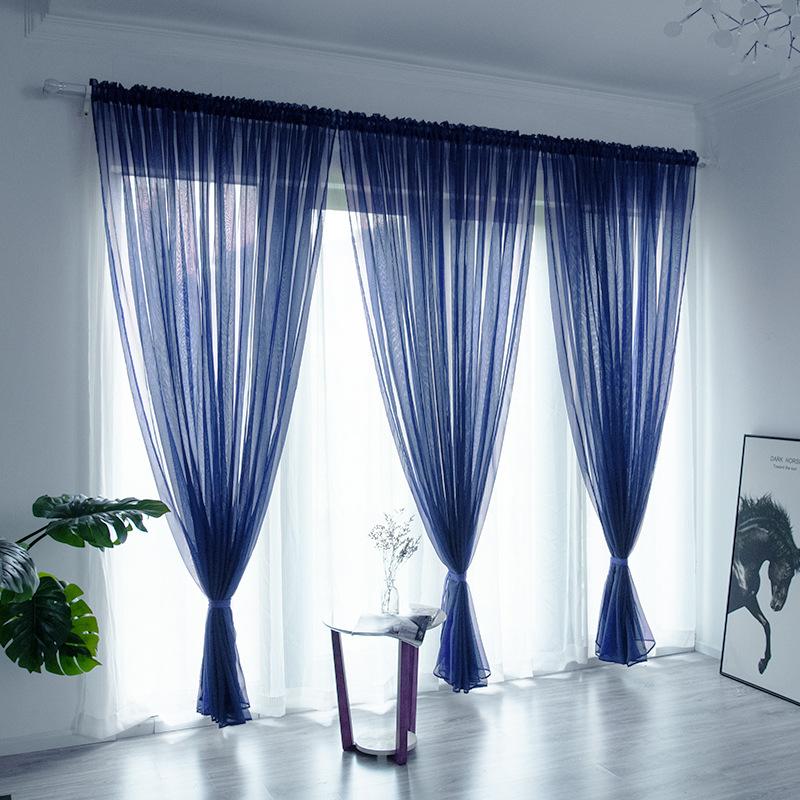 2026 NEW European American Style Multicolor Sheer Curtain Bay Window Screening Solid Door Curtains Drape Panel Tulle for Living Room