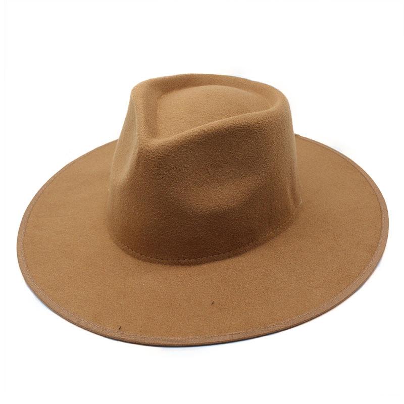 Retro Jazz Top Woolen Top Hat Women'S Versatile Hemming Jazz Hat Casual Trend Hat