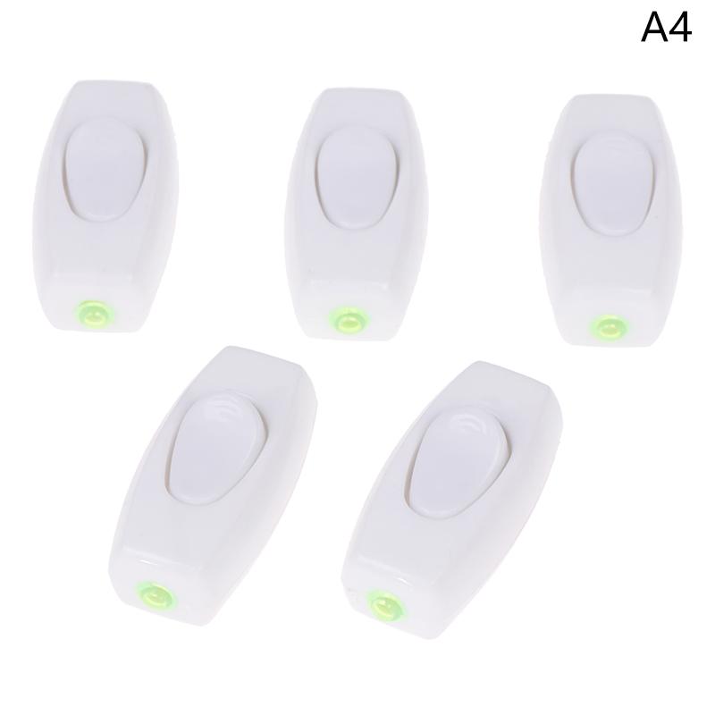 5Pcs Boat Shape Switch Home Light Wiring Switch Inline ON/OFF Table Lamp Switches Wires Cable Switches Electrical Accessories