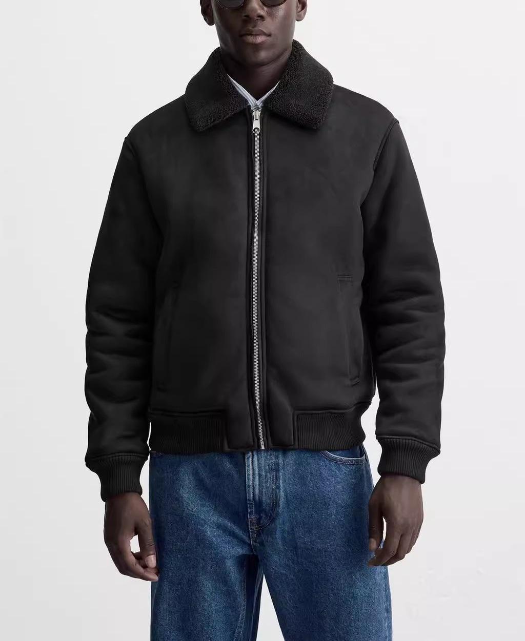 Men s Plush Fur Collar Jacket - Autumn Winter Collection S
