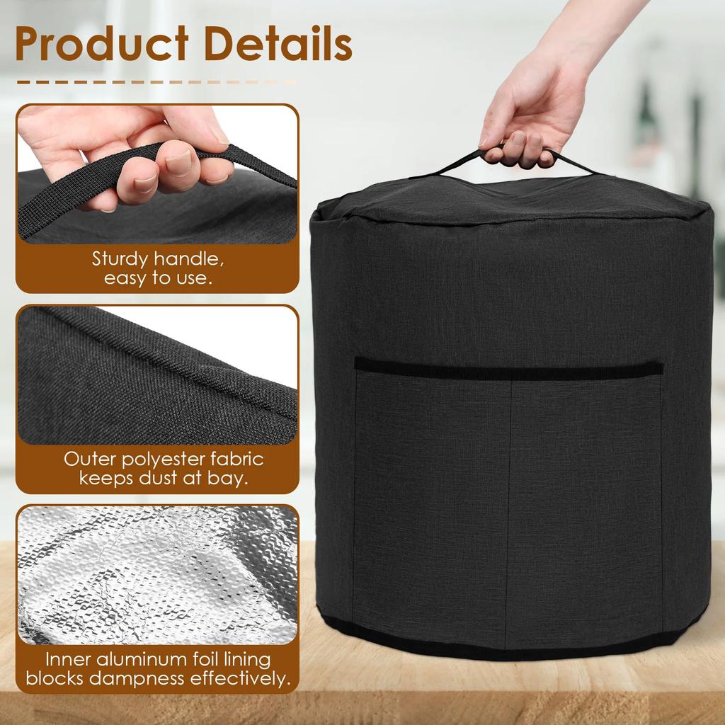 Air Fryer Dust Cover Polyester Small Appliance Protective Cover with Pocket and Carrying Handle Kitchen Rice Cooker Dust Cover