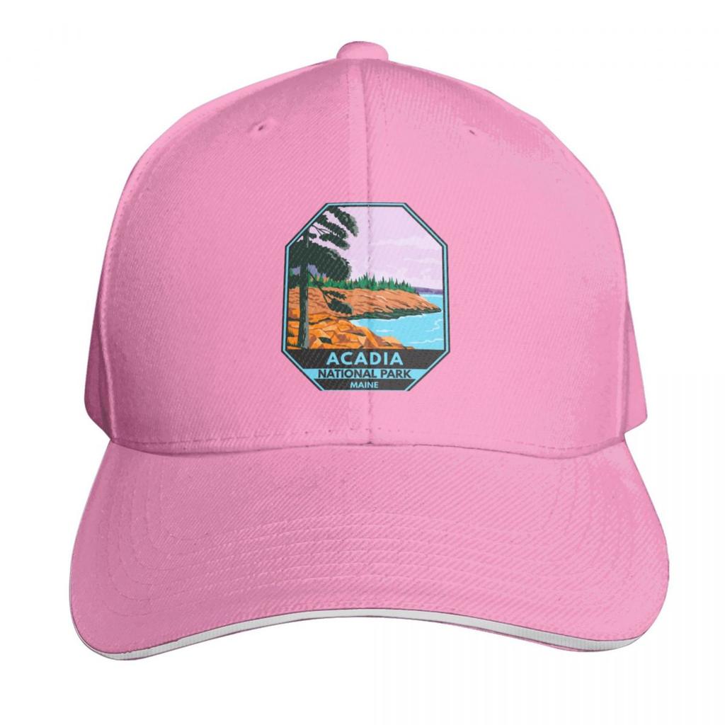 Acadia National Park Maine Bar Harbor Emblem Baseball Cap Military Tactical Cap fashionable birthday western Hat Unisex Womens