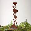 Rostig Design Metall Kärlekshjärta Trädgårdspåle Antik Utomhus Rabattdekoration Påle För Gårdar Uteplatser Landskap