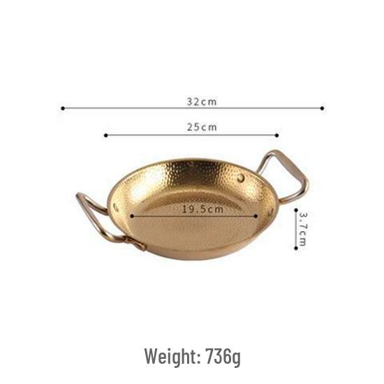 Stainless Steel Double Handle Flat-Bottomed Pan for Seafood, Fried Chicken, and Lobster