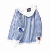 Spring and Autumn Splicing Fake Two Piece Cowboy Jacket Korean Edition Trendy Casual Versatile Loose Workwear Hooded Casual Jacket