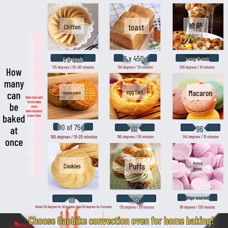 Gaobike 80S Dual-Function Commercial & Home Baking Oven