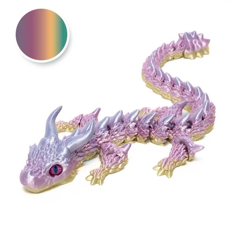 Fun 3D Printed Articulated Dragon 30cm Fidget Craft Ornament Cute Desktop Decor Gift for Children Adults Home Office Use