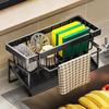 Kitchen Sink Drain Rack Storage Box Stainless Steel Self-draining Sink Detergent Sponge Rack Rag Towel Rack Filter Basket Shelf