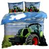 3D Cotton Satin Bedding 200x220cm GREEN TRACTOR