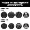 Für VW VOLKSWAGEN Neu 2 Stück VW Frontgrill-Emblem Heckklappen-Emblem Logo Dekoration Für Volkswagen Polo 6 6C 2014-2018 Auto Re