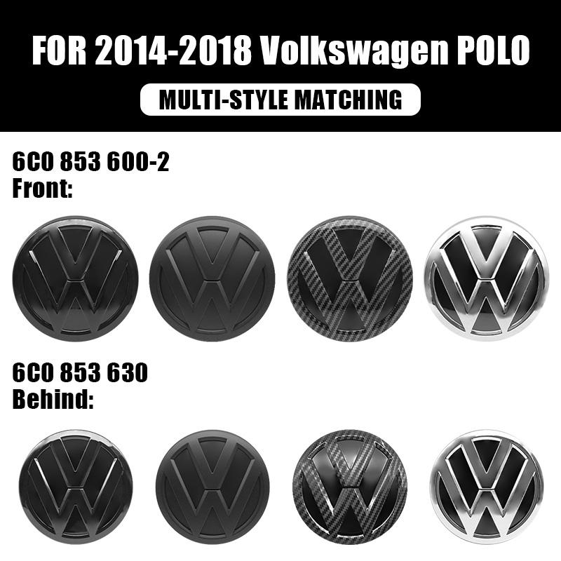 Für VW VOLKSWAGEN Neu 2 Stück VW Frontgrill-Emblem Heckklappen-Emblem Logo Dekoration Für Volkswagen Polo 6 6C 2014-2018 Auto Re