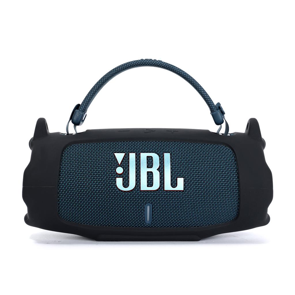 For JBL Charge 6 Soft Silicone Case Wireless Speaker Protective Cover with Shoulder Strap/Carabiner