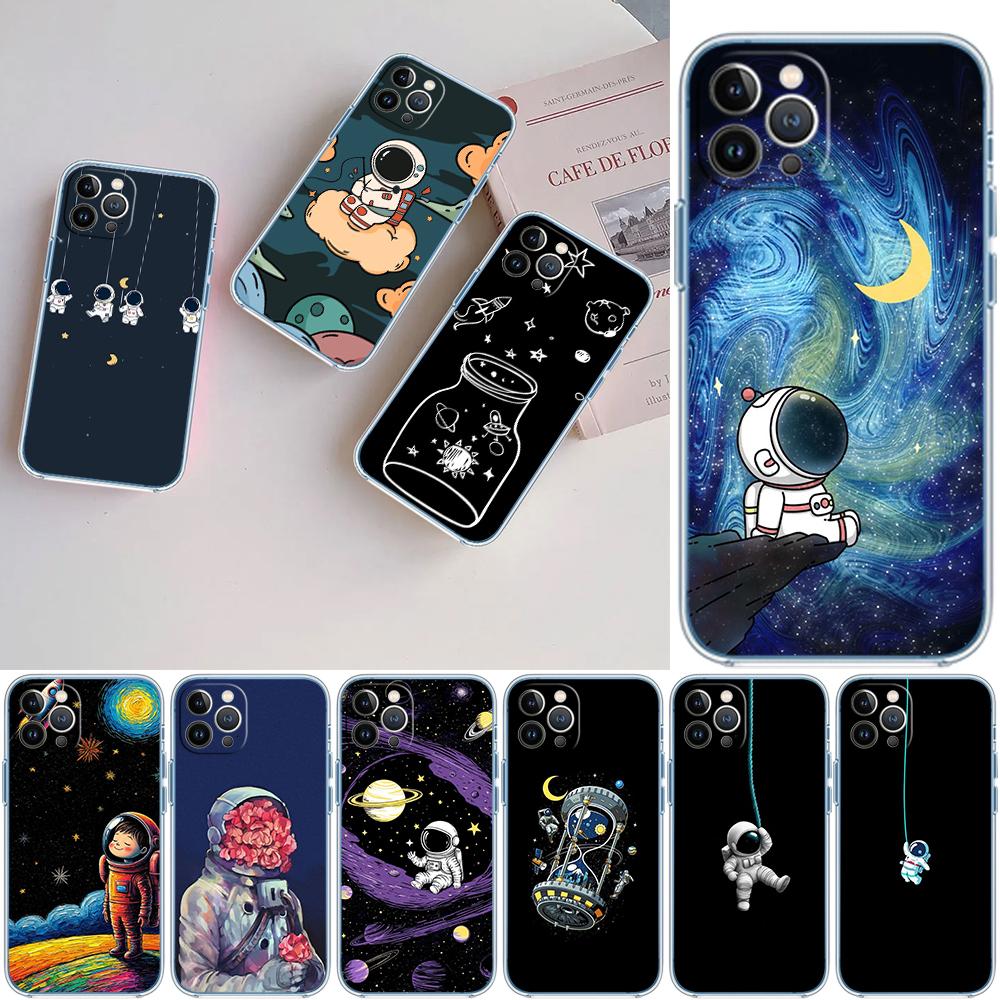 FM6 Astronaut Space Moon Phone Case for LG K22 K30 K40 K40S K41 K42 K50 K50S K51 K51S K52 K61 K62 K71 K92 Q60 Q61 V40 V50 V60