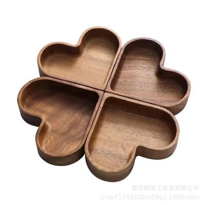 Herzförmige Holzserviertabletts für Heimdeko & Essen - Dekorative Holztabletts für Süßigkeiten, Sushi, Dessert, Valentinstagsgeschenk