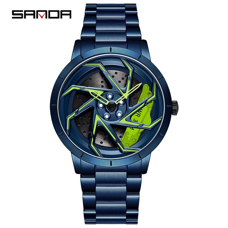 Sanda Meilleure Vente 1088 Montre pour Adolescent: Personnalisé, Cadran Rotatif 3D, Tendance, Quartz Étanche.