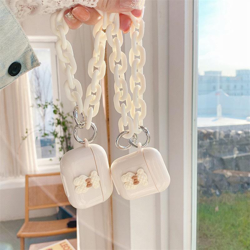 Cartoon Cute Wind Earphone Protective Case Airpods 1St Generation/2Nd Generation/3Rd Generation Bear Airpodspro Portable Chain