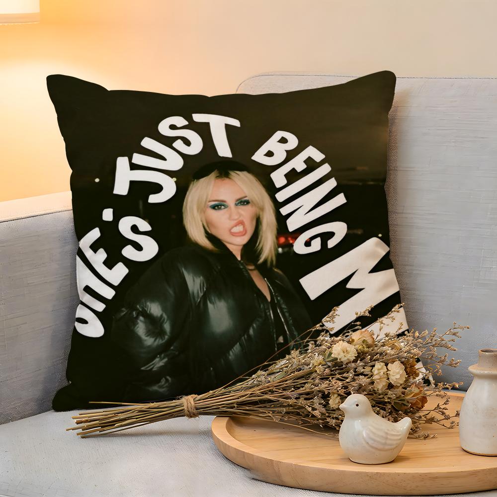 Cushion Cover Linen SkinFriendly Soft Decorative Case For Sofa Home Decor Hot Singer MMiley CCyrus Pillow Cover