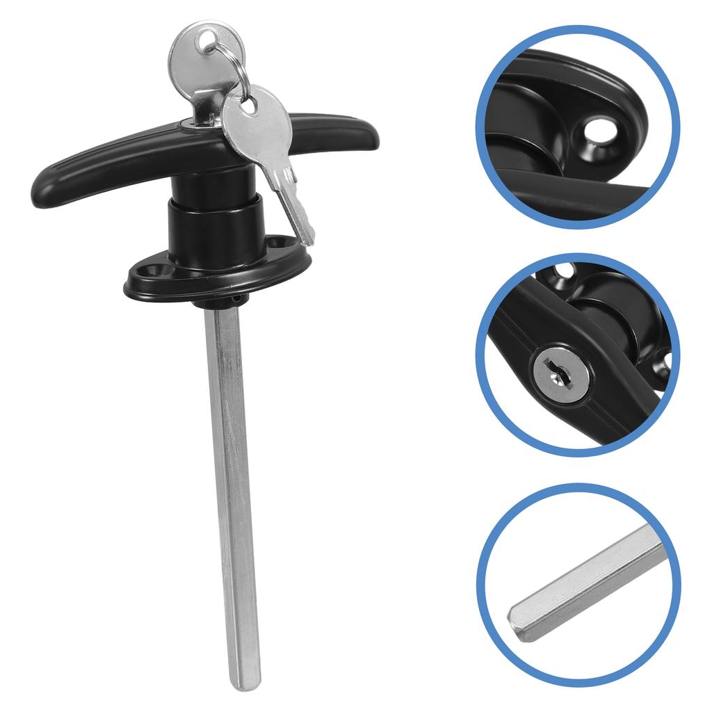 Zinc Alloy T Handle Lock Kit Universal Keyed T Handle Shed Door Lock Garage Door Handle Barn Door Hardware Replacement