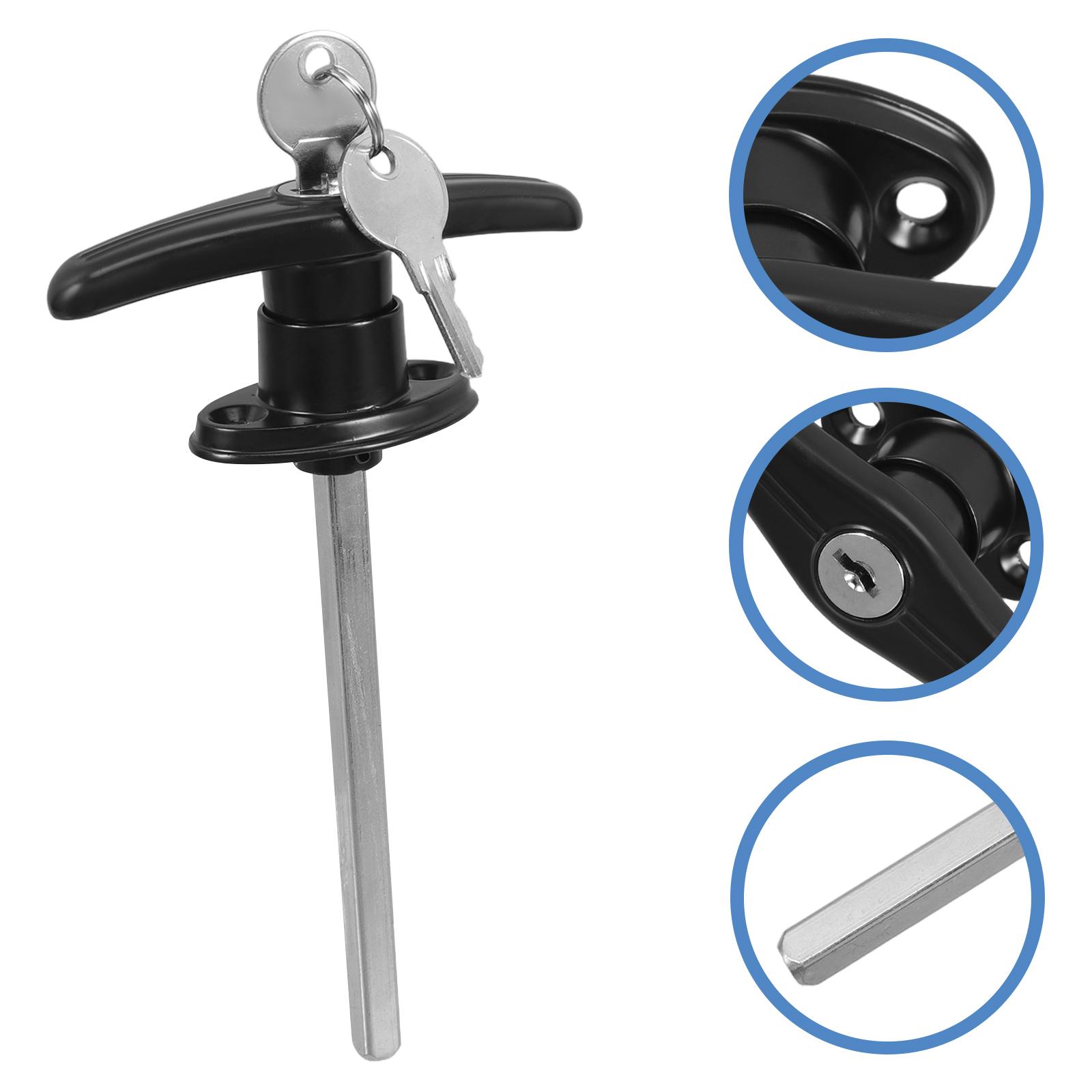 

Zinc Alloy T Handle Lock Kit Universal Keyed T Handle Shed Door Lock Garage Door Handle Barn Door Hardware Replacement 17.00X10.00X3.00CM чёрный