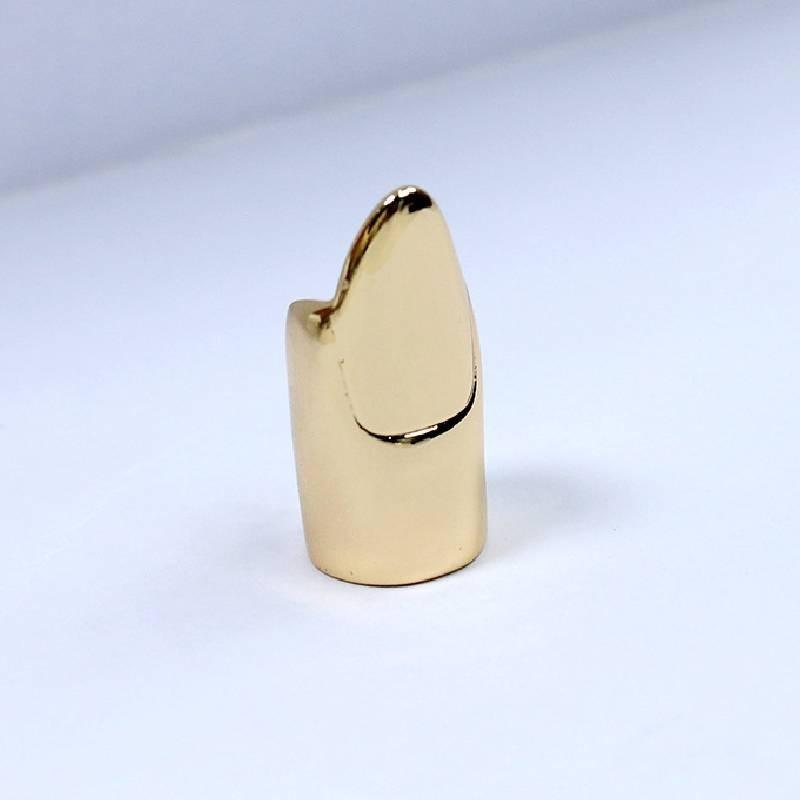 

Защита для ногтей Металлическое кольцо-протектор Женская мода Малый регулируемый трендовый стиль L золотой