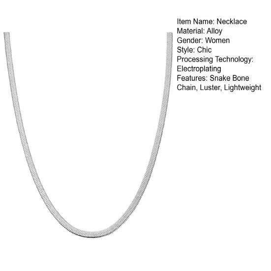 Women Necklace Snake Bone Chain No Pendant Two Color Available Women Dating Daily Wear Banquet Work Party Neck Jewelry Holiday Gift