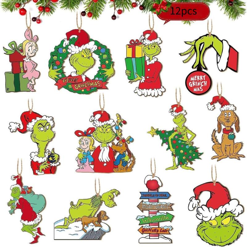 Santa The 12pcs Hat Pendant Xmas Tree Hanging Decoration Home Party Gift