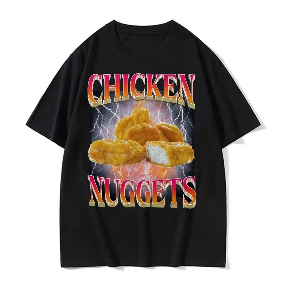 Funny Chicken Nuggets Retro Style Graphic T Shirts for and Women Hip Hop Gothic T Shirts Comfy Tops Graphic T Shirts S