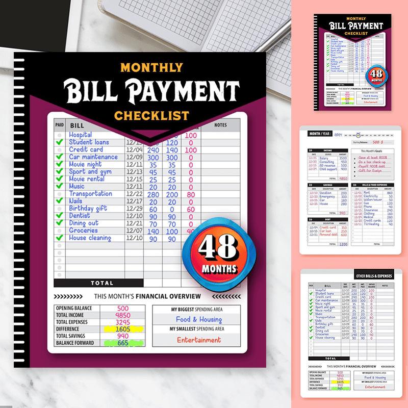 Bill Tracker Notebook: Money-Saving Record Book