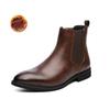High Top Handmade Men Business Chelsea Boots Black Leather Men Office Shoes 2024 Designer Classic Italy Ankle Boots Size 38-46