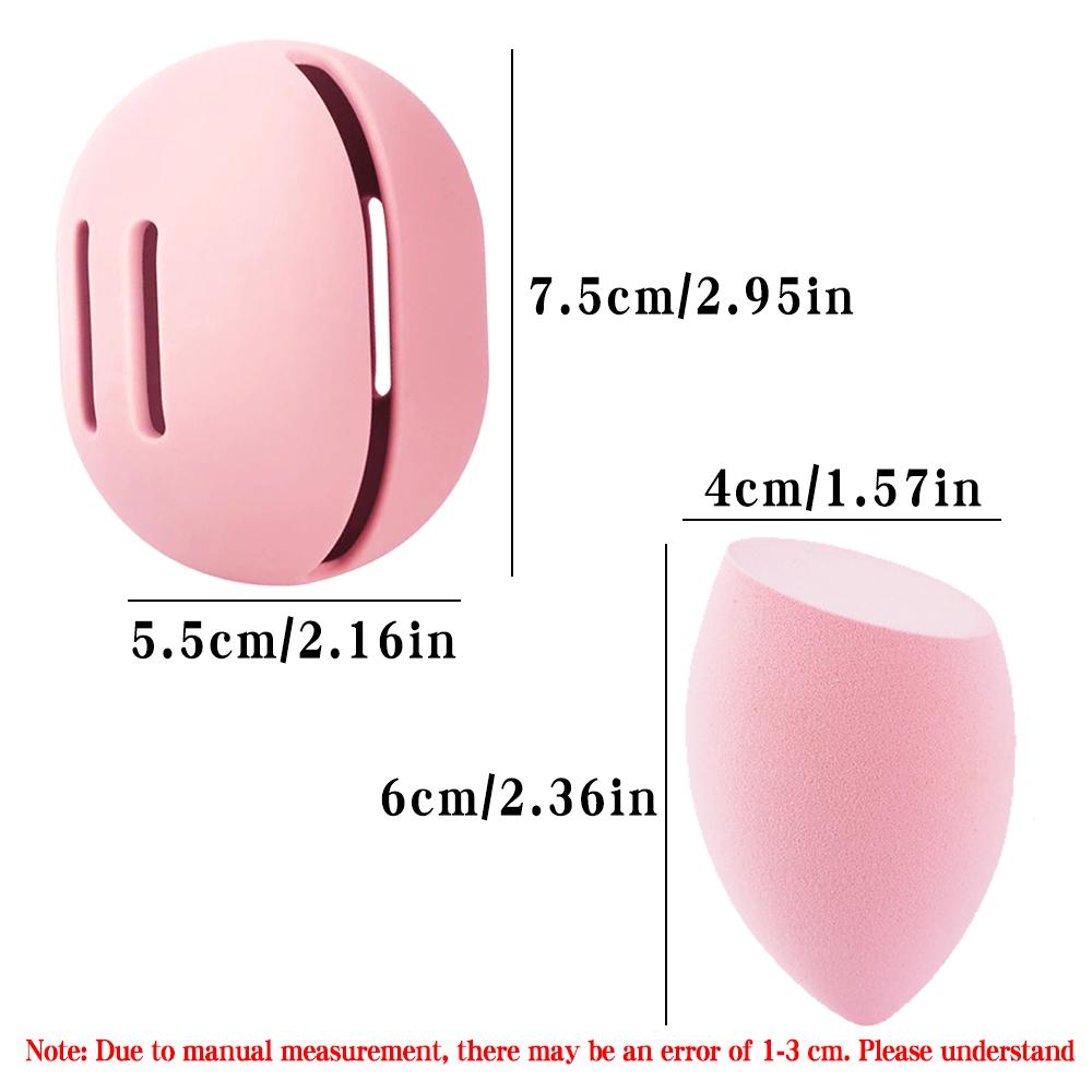 Makeup Sponge Travel Case, Eco-Friendly Silicone Porous Beauty Sponge Storage Case, Travel Portable Makeup Powder Puff Storage C