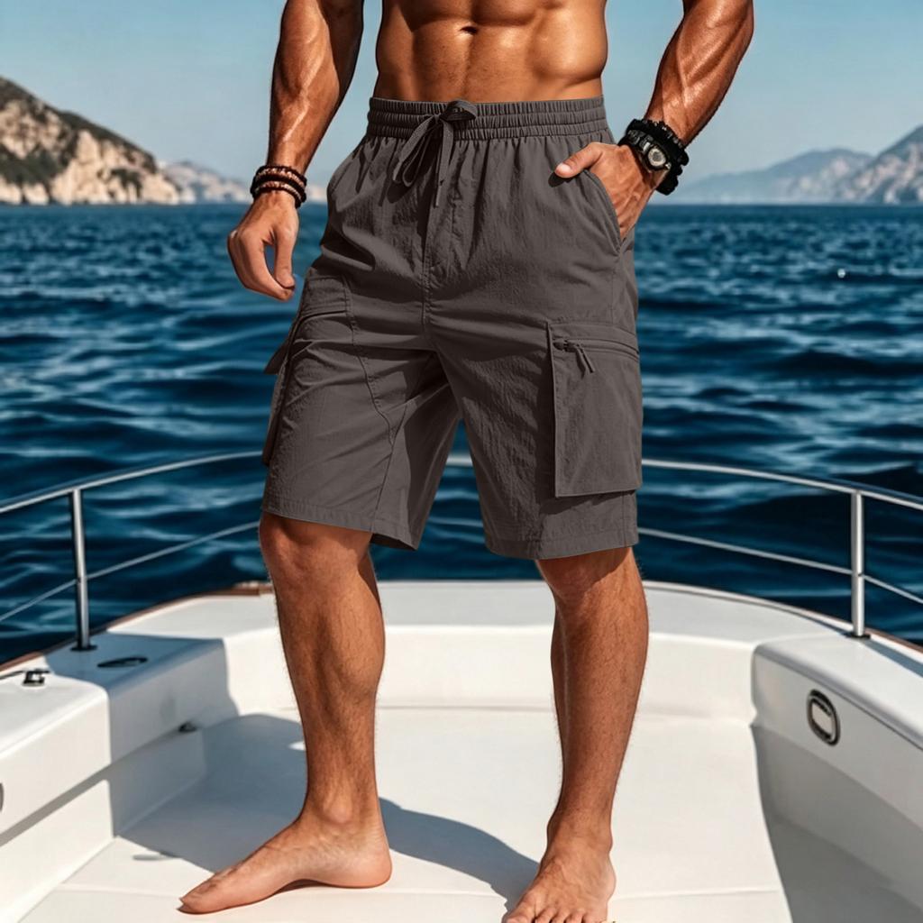 Men's Loose Fit Running Training Shorts Casual Mid Length Outdoor Workout Shorts