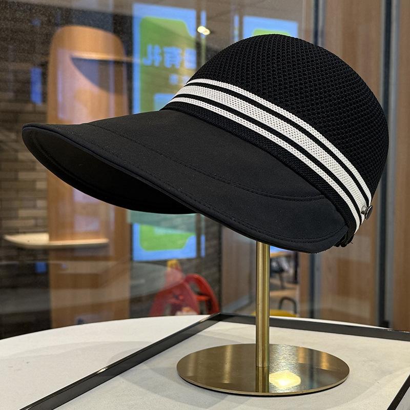 New Summer Hollow Equestrian Hat for Women, Large Brim, Breathable, Sun-Protective, Face-Shaping, Fashionable, Versatile, Casual Fisherman Hat