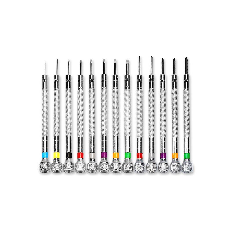 13Pcs 0.6mm-2.0mm Watch Repair Tools Screwdriver Set Flat Head Screwdriver Kit Professional Stainless Steel Watch Movement Tools