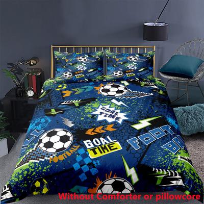 Football Pattern Printing Quilt Cover 3D Digital Printing Three-Piece Bedding