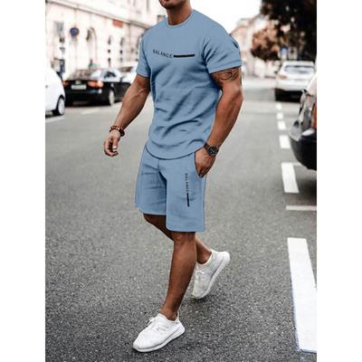 Leisure Sports Set,  Outdoor Casual Men's T-shirt, Cropped Pants Set, Summer 3D Printing Set, Men's Adult Set