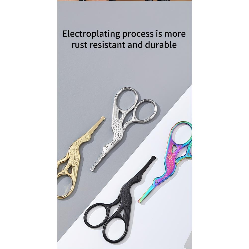 Ciseaux à poils de nez à tête ronde en acier inoxydable, ciseaux à sourcils, poils de nez, barbe, poils d'oreilles, ciseaux à sourcils en acier inoxydable, ciseaux à cheveux pour hommes et femmes