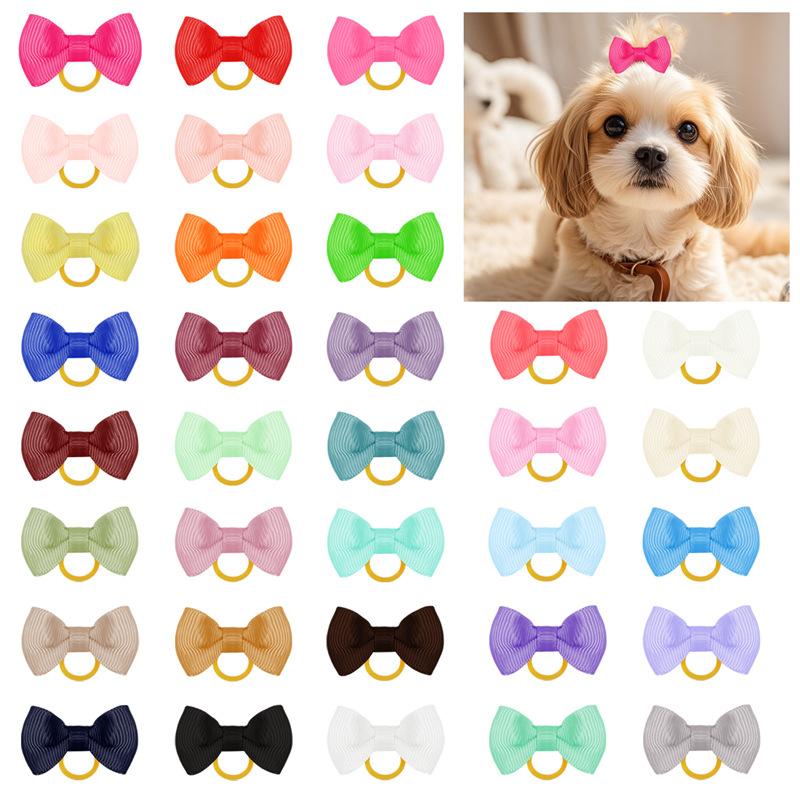 10/20PCS Adorable Ribbed Ribbon Bow Hair Accessories - Hair Tie & Ponytail Headband for Pets & Kids,Cute Hair Ornament