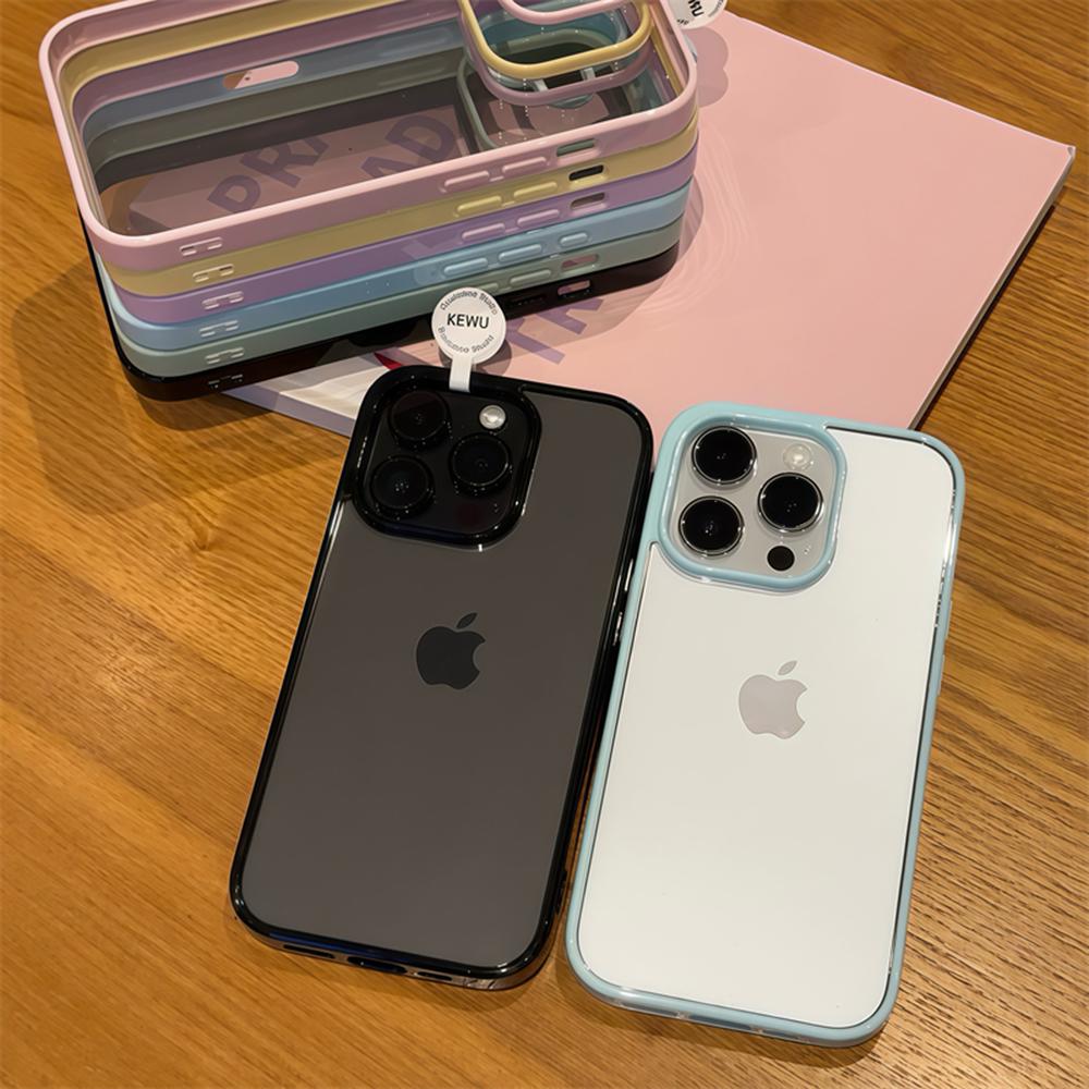 Luxury Clear Candy Color Case  For iPhone 17 Air 16 15 14 13 12 Pro Max Plus Clear Acrylic Bumper Protection Cases Cover