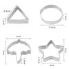 JUSTINLAU 12pcs/Set Candy Making Tool Stainless Steel Cookie Cutters Biscuit Molds Umbrella Triangle Star Circle Food Grade Mold
