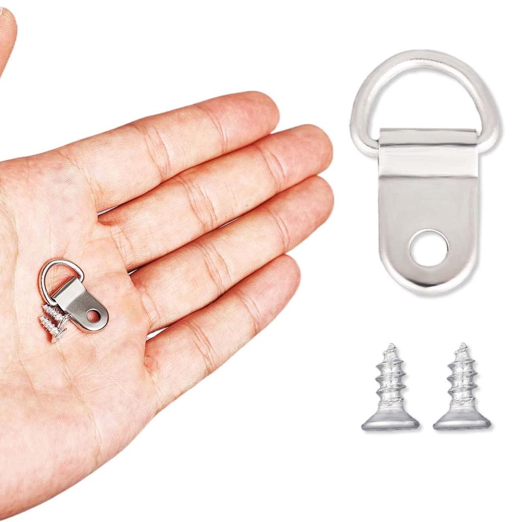 100 ks Věšáky na obrazy Silná poniklovaná sada drátů na rámy se šrouby Plátěný háček Nástěnný držák Věšáky pro nástěnnou dekoraci