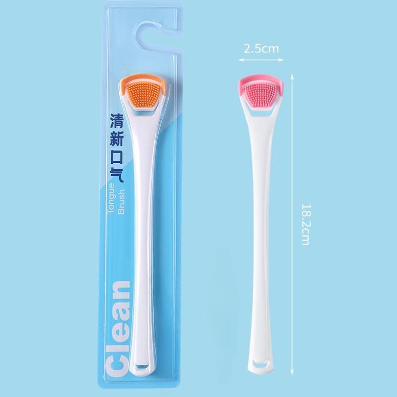 

Five Colors Silicone Tongue Scraper Oral Wellness Dual Cleaning Scraped Brushed Fresher Breath 2.5Cm*18.2Cm Tongue Cleaning Brush W17339WW-One Unit
