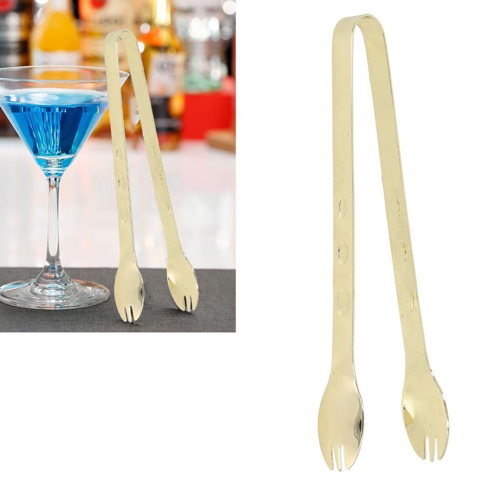 Anti-Slip Grip Ice Tongs Silver Gold Buffet Serving Clip Durable Ice Cube Tongs Barbecue