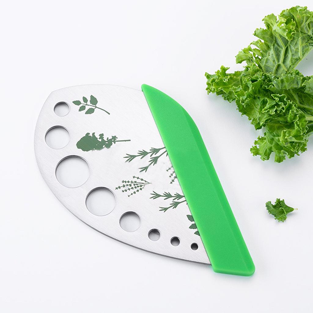 9 Holes Stainless Steel Kitchen Herb Leaf Stripping Tool Metal Herb Pealer for Kale Collard Greens Thyme Basil Rosemary Stripper