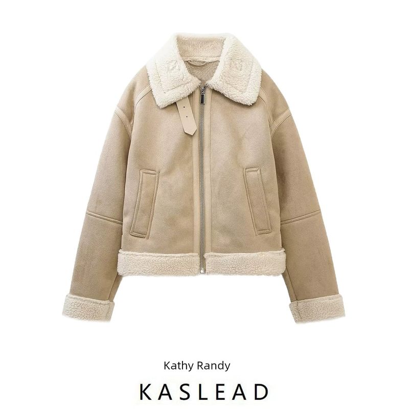 Kaslead New Arrival Women's Clothing Fashion Style Fur Integrated Double-Sided Short Jacket 6318241 711
