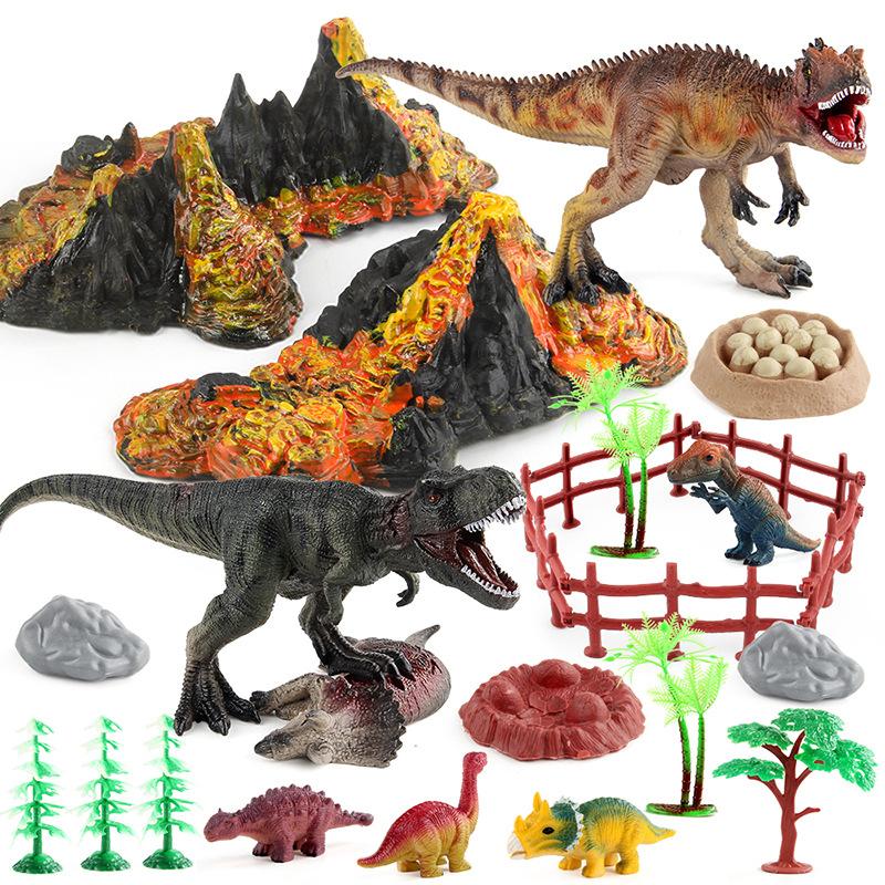 Simulation Dinosaur World Volcano Model Doll Volcano Scene Theme Static Tabletop Ornament Toy