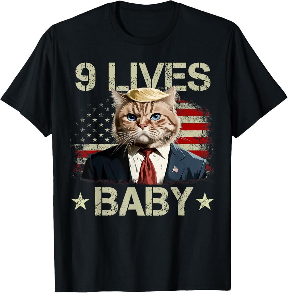 SALE Cat Trump 9 Lives Baby Funny Trump Cat Unisex T-Shirt Unisex T-Shirt L