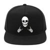 Totenkopf Hörner Druck Baseballkappe Street Fashion Verstellbare Polyester Freizeitkappe für Männer Frauen