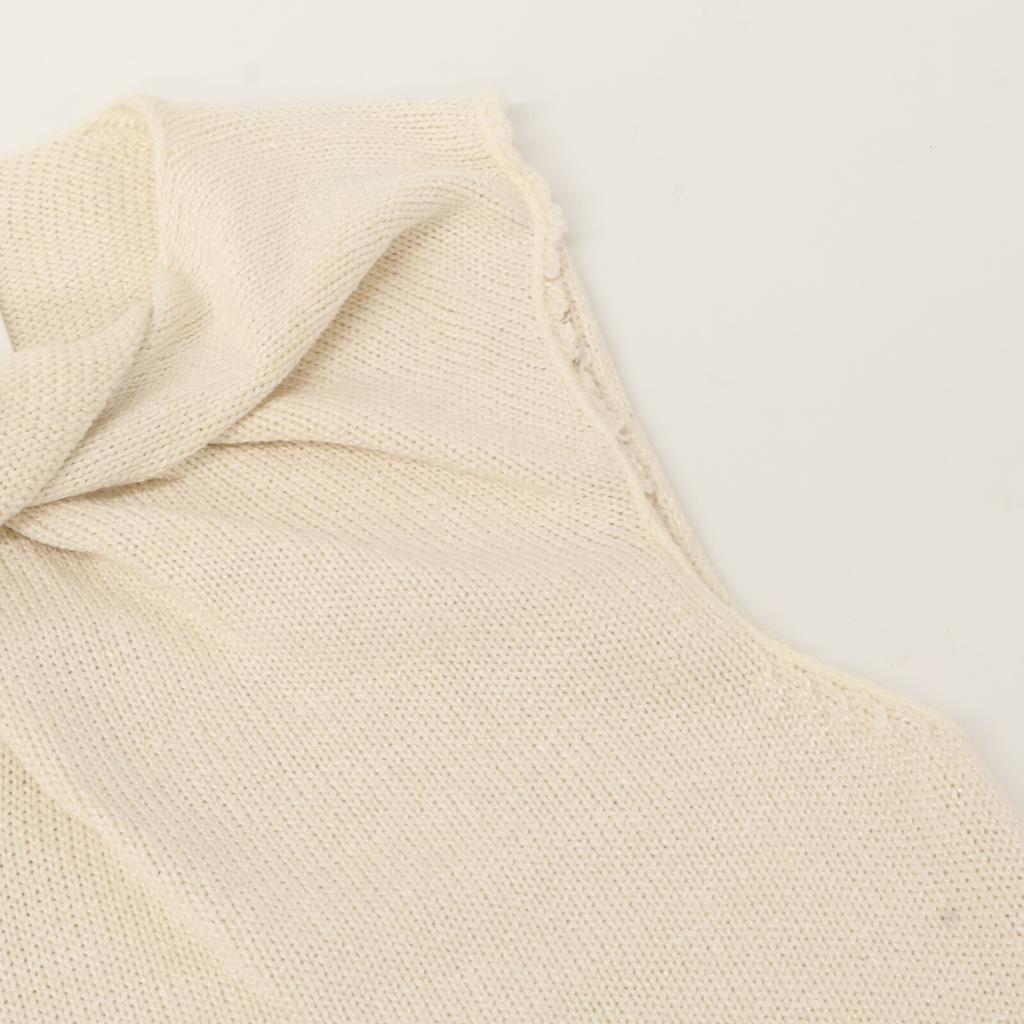 JIL SANDER JSWS751308 White Knit Sleeveless Top tops 34 whiteUsed