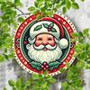 Vintage Santa Claus Metal Tin Sign Round Wall Decor for Home Bar Cafe