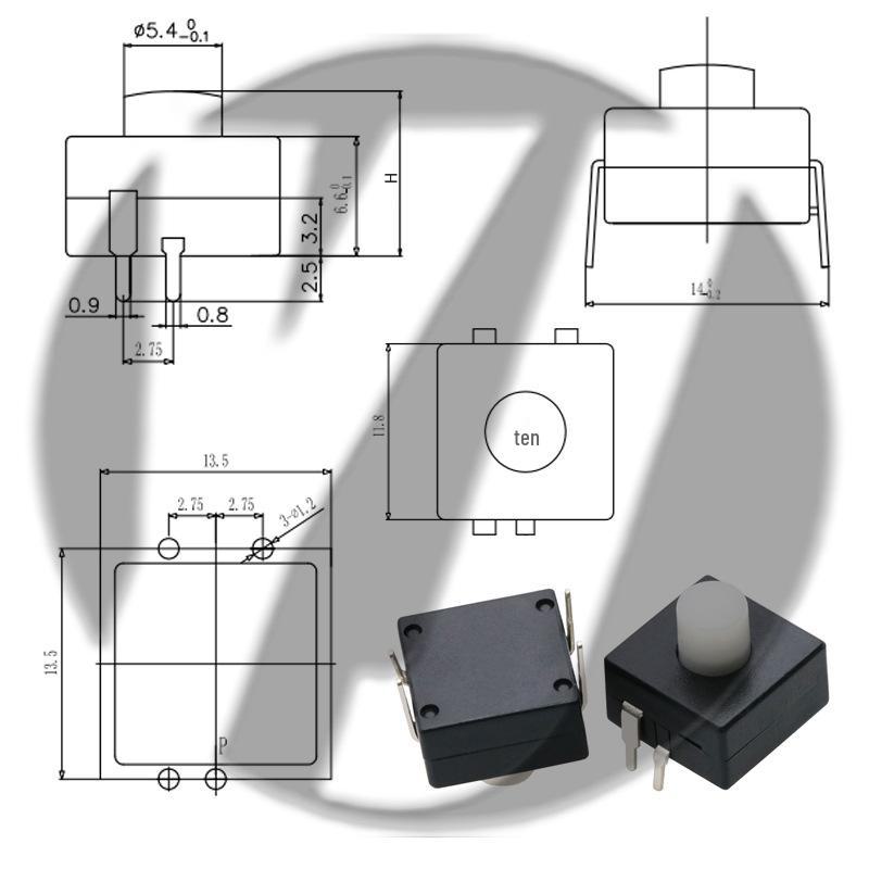 12x12 LED Flashlight Desk Lamp with Self-Locking Power Switch